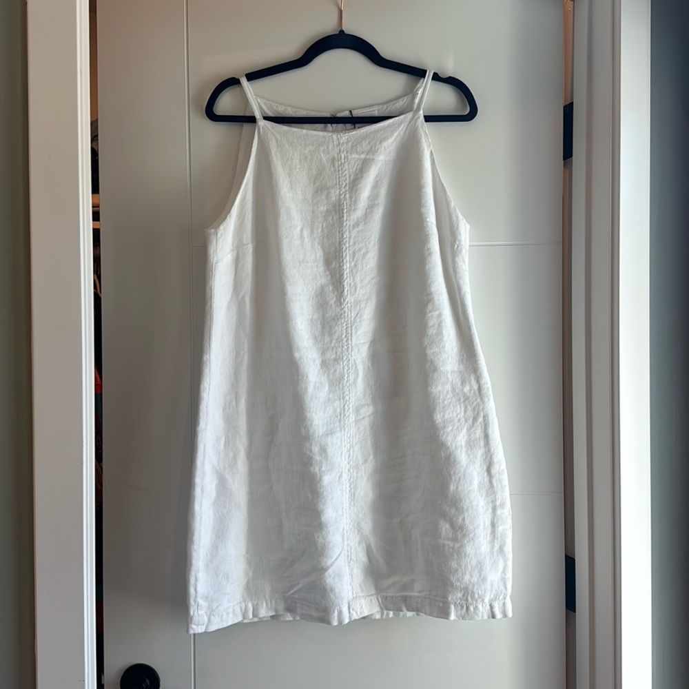 Velvet Nara Linen Dress in White Large L Lg